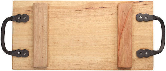 T&G Hevea Wooden Serving Platter with Handle 40x20x2.5cm