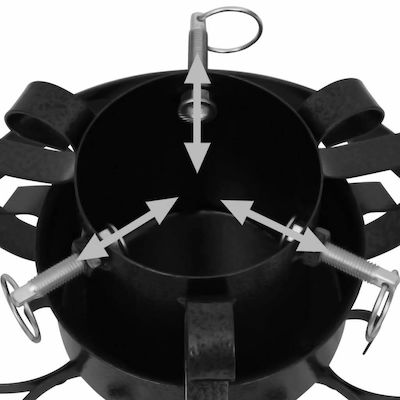 vidaXL Christmas Metal Tree Stand Black L29xW29xH15.5cm