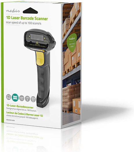Nedis Handheld Scanner Wired with 1D Barcode Reading Capability