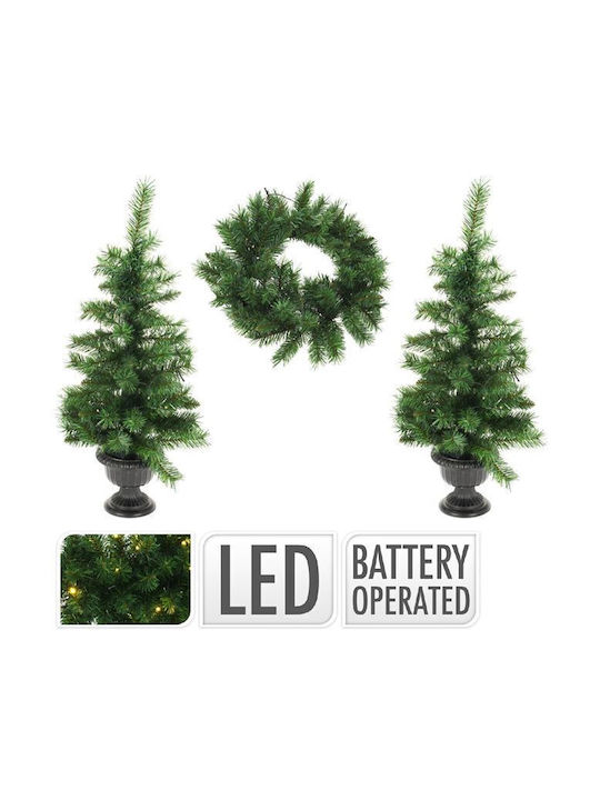 Beleuchtet Weihnachtsdekoration Baum Klassisch Grün 3Stück
