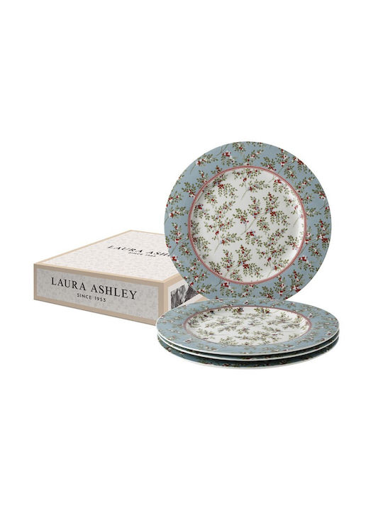 Laura Ashley Set Christmas Plates Porcelain Blue D23cm 4pcs