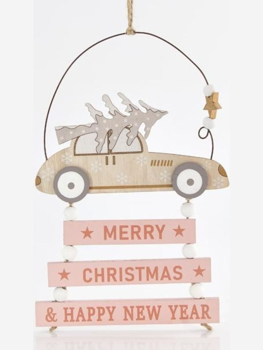 Eurolamp Christmas Wooden Figure Sign Pink Height 22cm