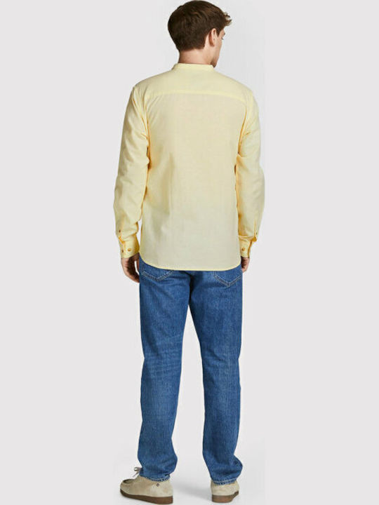 Jack & Jones Λινό Πουκάμισο Κίτρινο