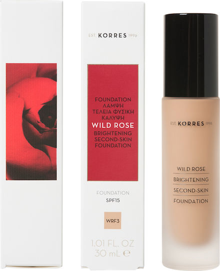 Korres Wild Rose Brightening Second-Skin Liquid Make Up SPF15 WRF3 30ml