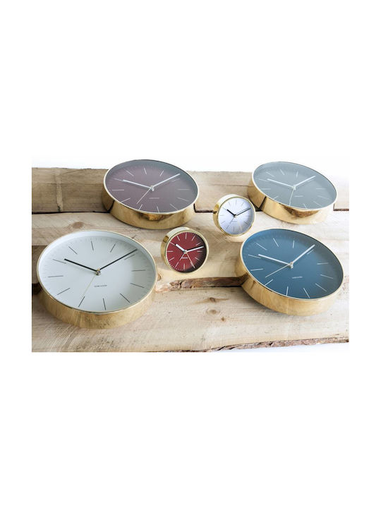 Karlsson Tabletop Clock with Indicators Metal with Alarm Clock Gold KA5683WH
