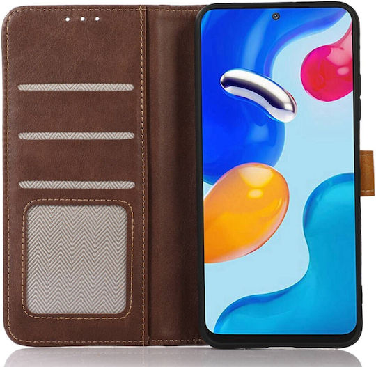Strong Golden Clasp Wallet Synthetic Leather Brown (Honor X8)