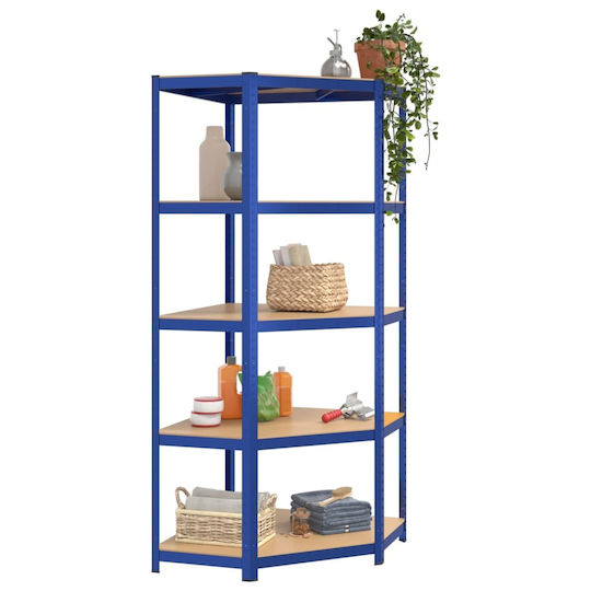 vidaXL Corner Dexion Shelf Galvanized 75x75x180cm with 5 Shelves Total Load Capacity 875kg