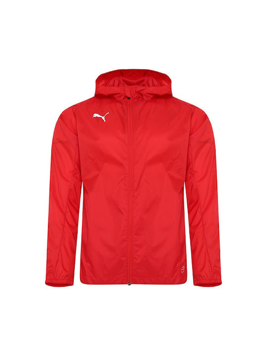 Puma Waterproof Kids Sports Jacket Long Hooded Red