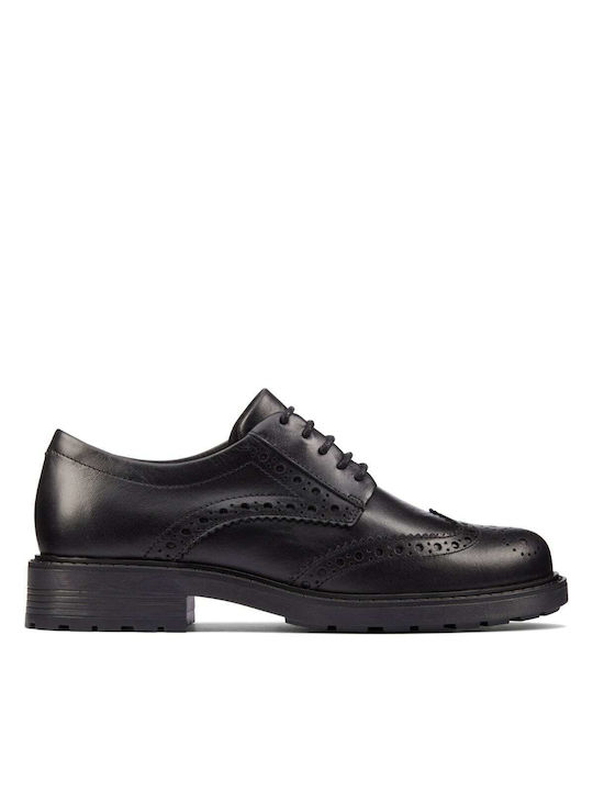 Clarks Orinoco2 Δερμάτινα Ανατομικά Παπούτσια σε Μαύρο Χρώμα