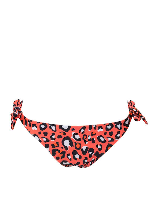 Eriphyle Bikini Slip Cu Dantelă Roșu Leopard