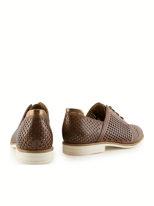 Women's Leather Oxford Shoes Tabac Brown