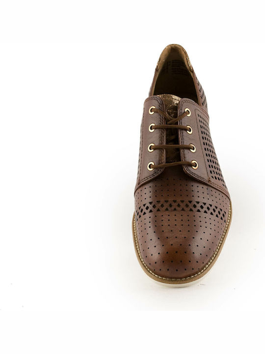 Women's Leather Oxford Shoes Tabac Brown