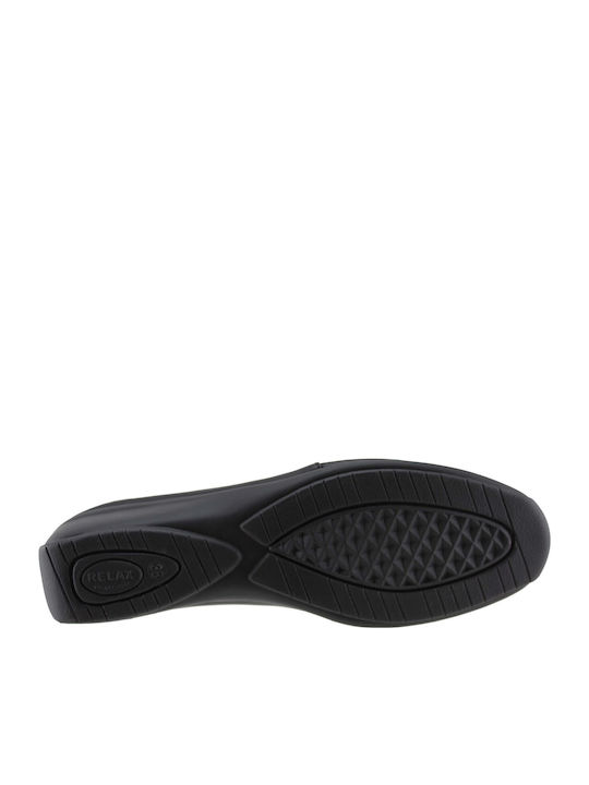 4338-01C Ανατομικά Γυναικεία Slip-On Δερμάτινα Μαύρα