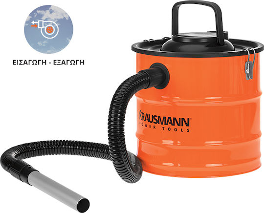 Krausmann Ash Vacuum 1200W with 20lt Waste Container