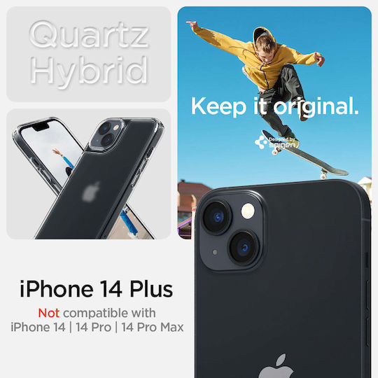Spigen Quartz Hybrid Umschlag Rückseite Silikon Matte Clear (iPhone 14 Plus)
