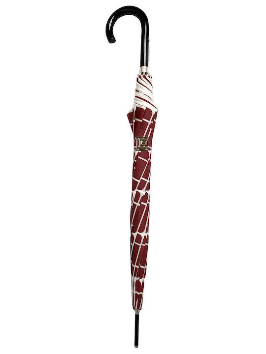 Guy Laroche Automatic Umbrella with Walking Stick Burgundy