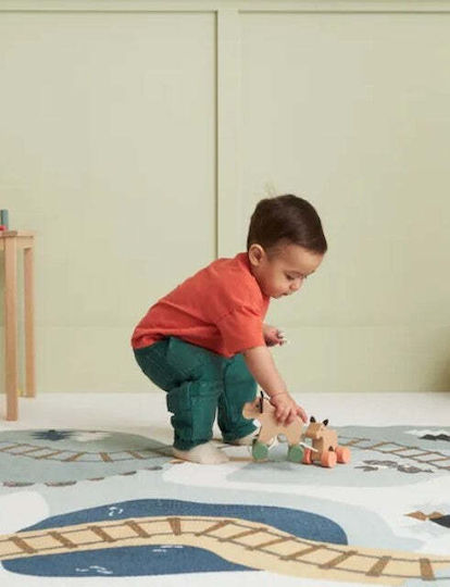 Kids Concept Συρόμενο Παιχνίδι Τρεχαλίτσα Τάρανδοι από Ξύλο για 12+ Μηνών