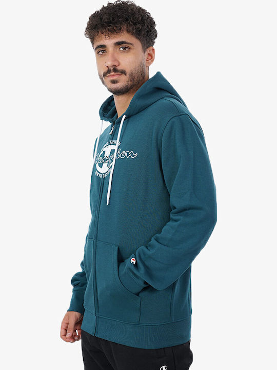 Sweatshirt with Hood Petrol Blue