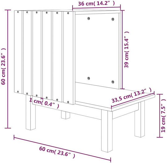 vidaXL Σπιτάκι Γάτας Λευκό 60x36x60cm