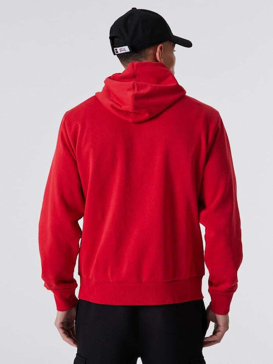 New Era Chicago Bulls NBA Men's Sweatshirt with Hood and Pockets Red