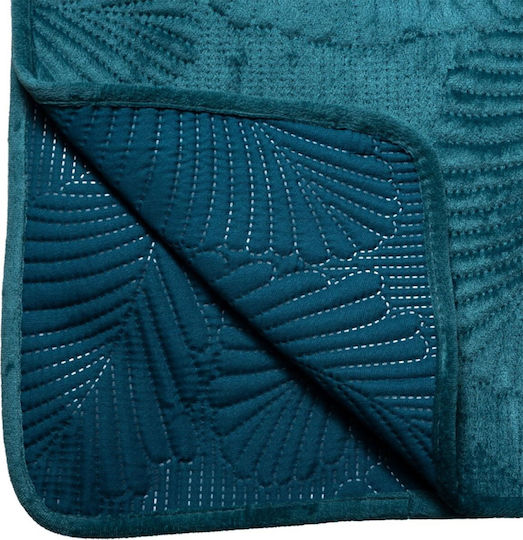 A-S Velvet Leaf Покривало Кингсайз от Полиестер Синьо 240x260см