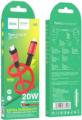 Hoco X85 Strength USB-C zu Lightning Kabel 20W Rot 1m