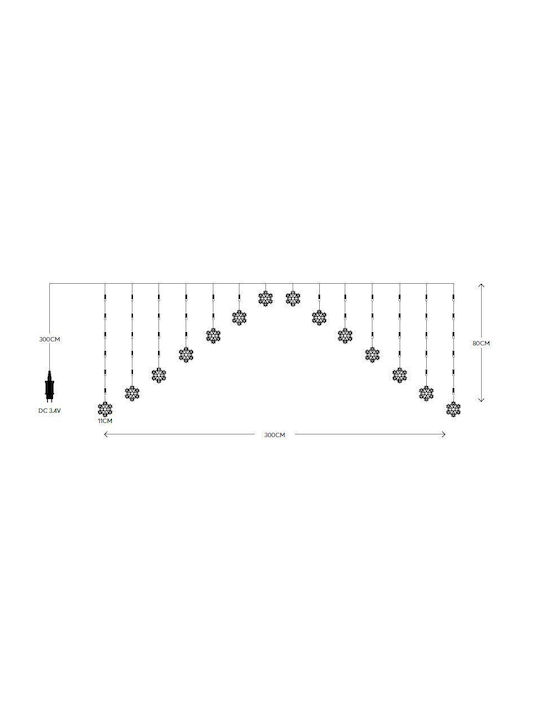 56 Becuri de Crăciun LED 3Pentruunsitedecomerțelectronicîncategoria"LuminideCrăciun",specificațiileunitățiisunturmătoarele: x 80cm Alb cald de tip Ploaie cu Cablu transparent Eurolamp