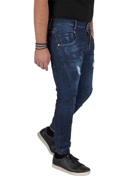 Ανδρικό Παντελόνι Τζιν με Slim Εφαρμογή Μπλε