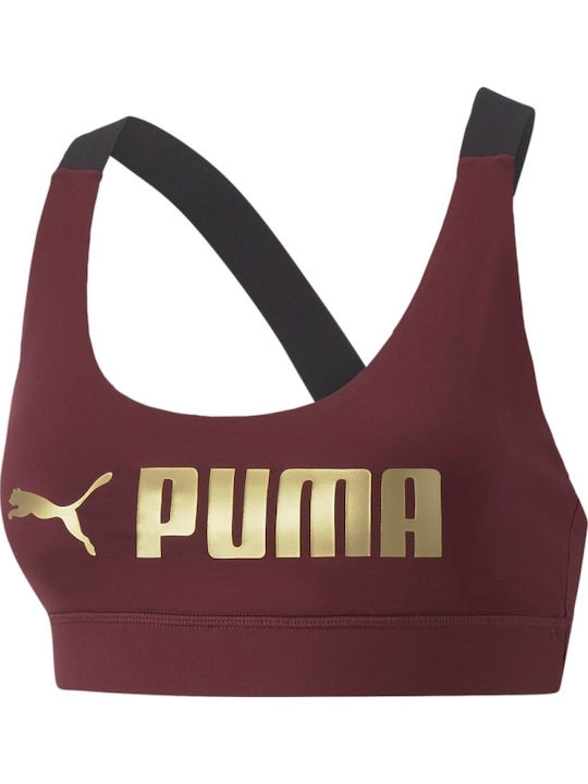 Femei Atletic Sutien sport Burgundy cu Căptușeală ușoară