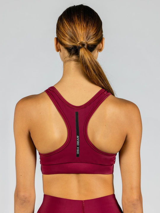 R3 Glow Women's Athletic Sports Bra Cherry with Removable Padding