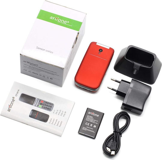 Artfone CF241A Dual SIM Κινητό με Κουμπιά Κόκκινο