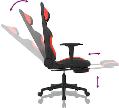 vidaXL 345509 Fabric Gaming Chair with Footrest Black/Red