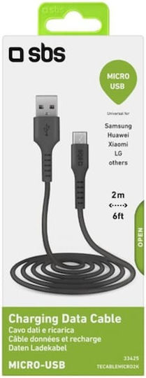 SBS 2m Regular USB 2.0 to micro USB Cable (TECABLEMICRO2K)