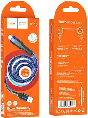 Hoco U110 Geflochten USB 2.0 auf Micro-USB-Kabel Blau 1.2m 1Stück