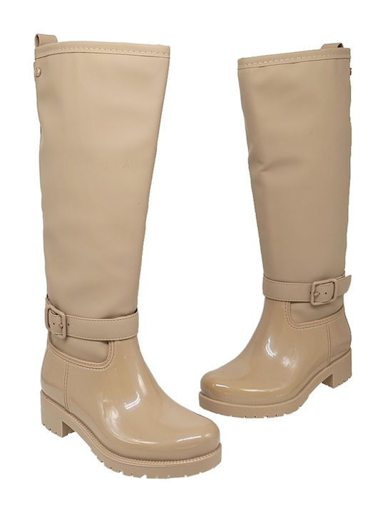 Damen Gummistiefel Beige