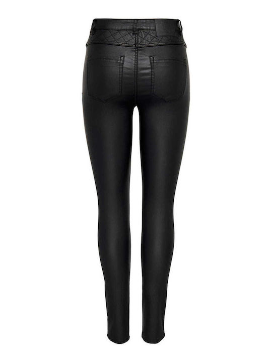 Hw Damen Hochgebirge Leder Hose in Schlank Passform Schwarz