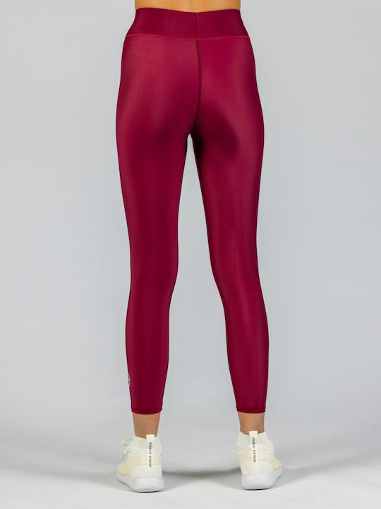 GSA Women's Cropped Legging Shiny & High Waisted Red