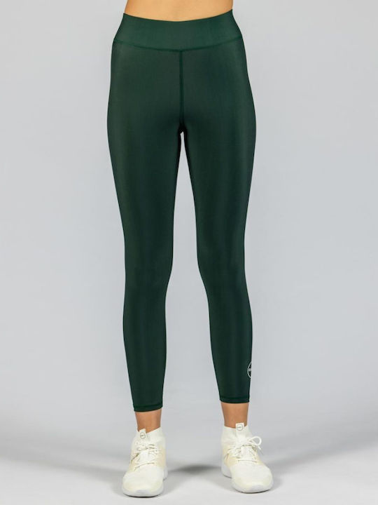 GSA Women's Cropped Legging Shiny & High Waisted Green