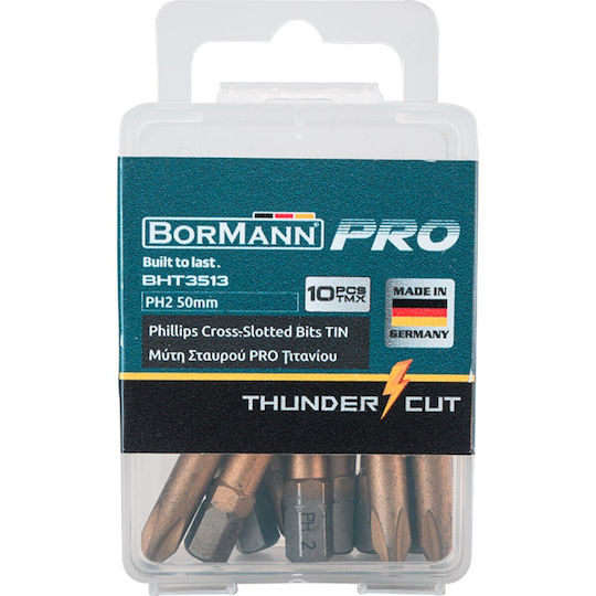 Bormann Pro Σετ 10 Μύτες Κατσαβιδιού Σταυρός BHT3512