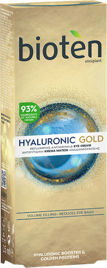 Bioten Hyaluronic Gold Cremă de Ochi pentru Hidratare și Anti-îmbătrânire 15ml