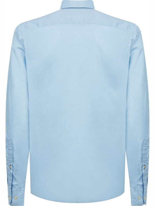 Long-sleeved Cotton Shirt Light Blue