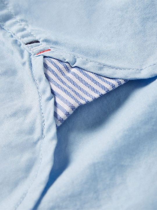 Long-sleeved Cotton Shirt Light Blue