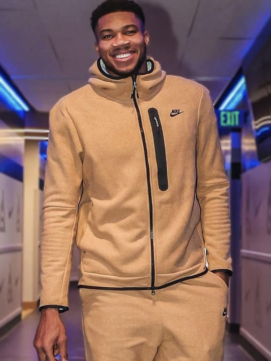 Sportswear Tech Fleece Sweatshirt mit Kapuze Beige