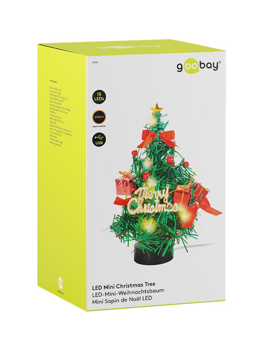cu lumină LED Decorațiune de Crăciun Plastic Braduleț 22cm. Electrică Împodobit Verde