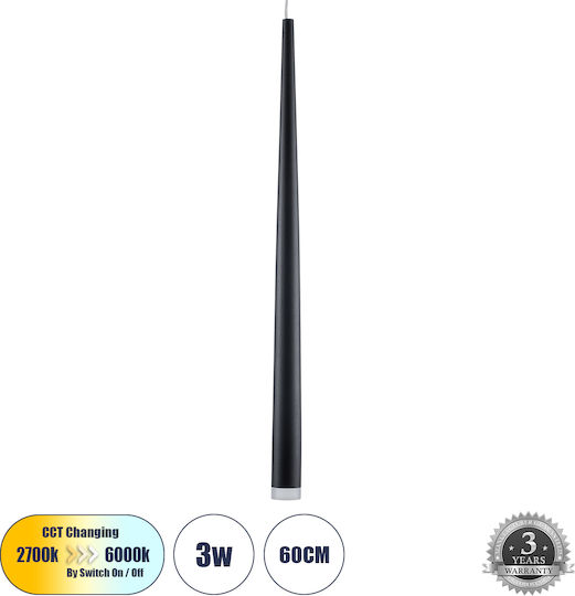 GloboStar Tears Deckenleuchte Schwarz LED mit Verstellbarem Weiß Licht 51.5x51.5x51.5cm
