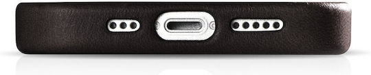 iCarer Oil Wax Premium Leather Back Cover Δερμάτινο Μαγνητικό Καφέ (iPhone 14 Plus)