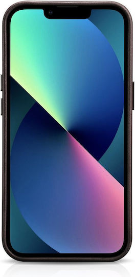 iCarer Oil Wax Premium Leather Back Cover Δερμάτινο Μαγνητικό Καφέ (iPhone 14 Plus)