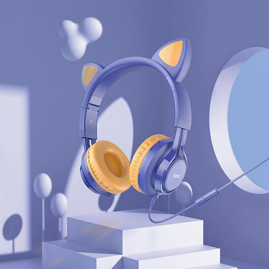 Hoco W36 Wired On Ear Headphones Blue