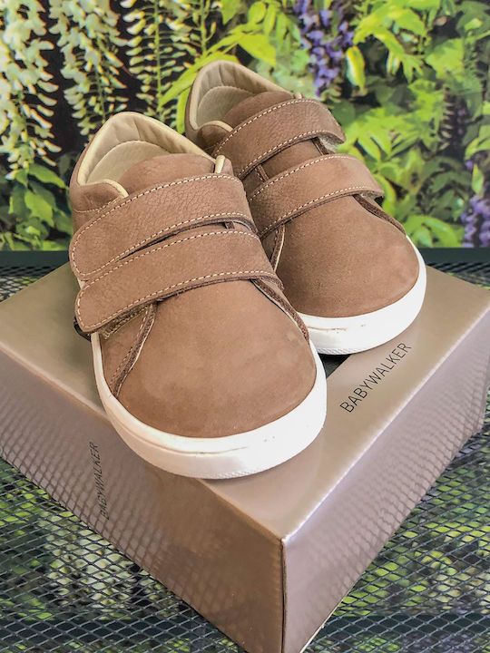 Babywalker Baptism Leather Sneakers for Boys Brown
