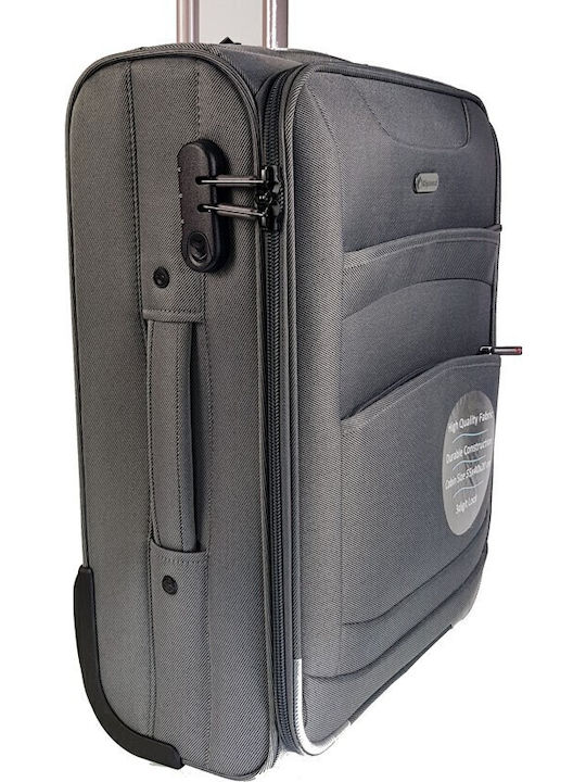 Diplomat Small The London Collection Cabin Fabric Grey Suitcase With 2 Wheels Height 55cm